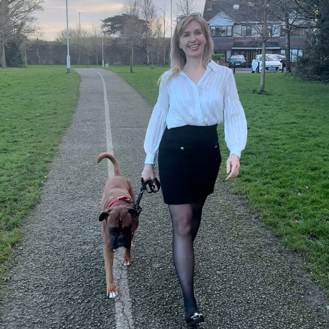 Laura out walking/exercising 