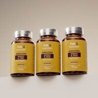 Three bottles of fabÜ SHROOMS MENO & PERI — Buy 2, Get 1 Free October bundle