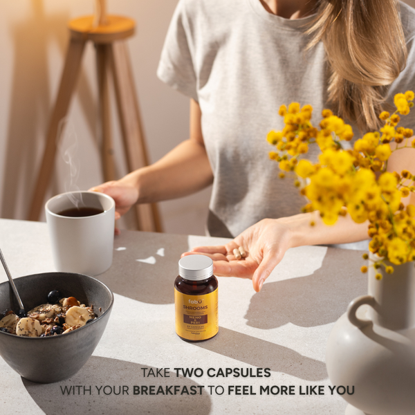 Take two capsules with your breakfast to feel more like you