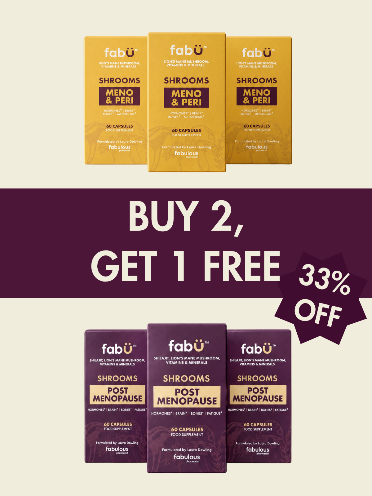 fabÜ October bundles — Buy 2, Get 1 Free, 33% off, mobile banner